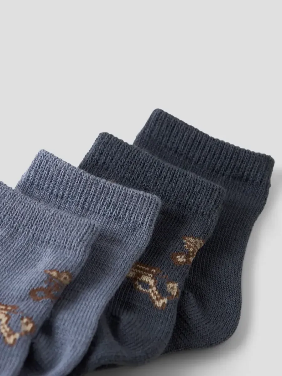 Name It  4pk. Sokker   2xFLOKESTONE GRAY+2xOMBRE BLUE