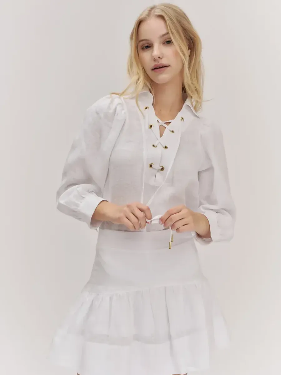 Ella & Il Vivienne Linen Blouse White