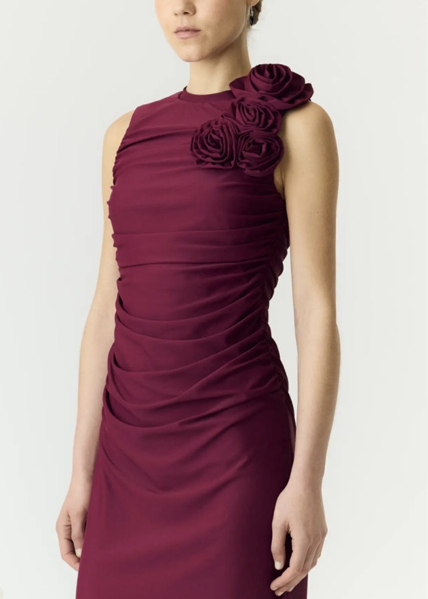 YAS Dona Long Dress Rhododenron