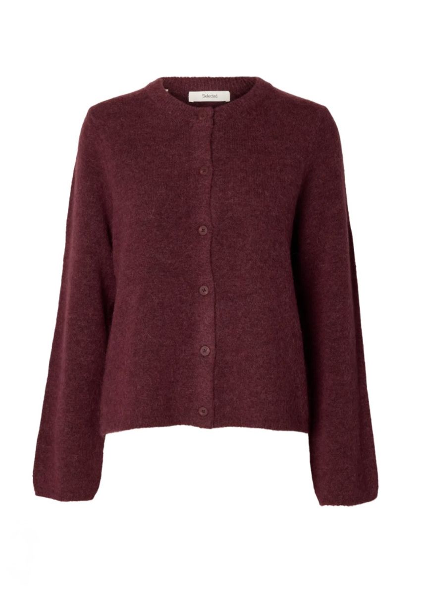 Selected Femme Lulu Cardigan Tawny Port Melange