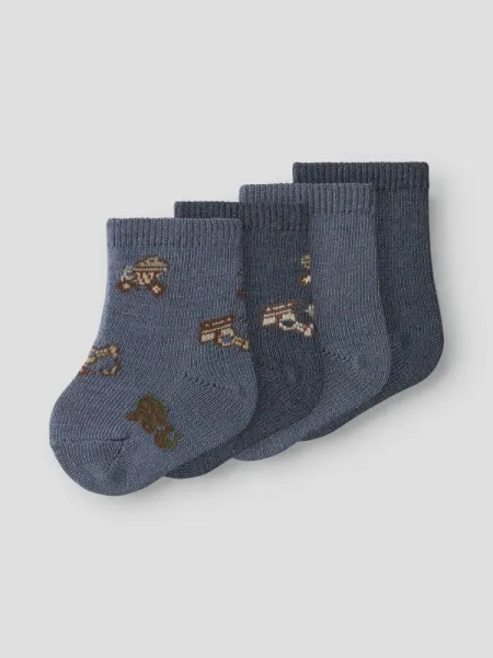 Hovedbilde Name It  4pk. Sokker   2xFLOKESTONE GRAY+2xOMBRE BLUE