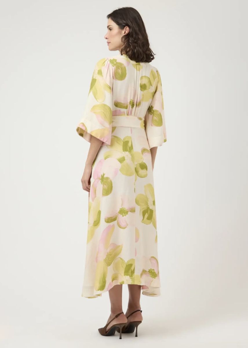 YAS Marga 3/4 WRAP LONG DRESS Pristine