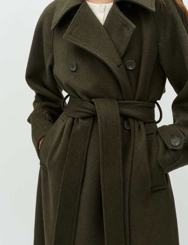 MbyM Odonna Coat Dusty Olive Melang Kåpe