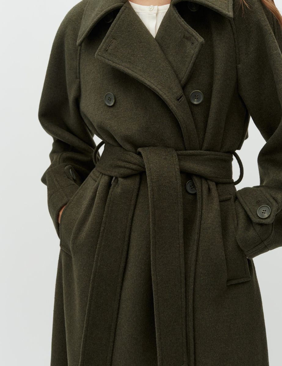 MbyM Odonna Coat Dusty Olive Melang Kåpe