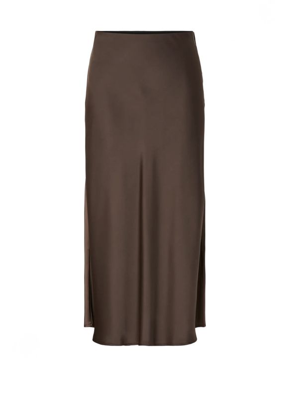 YAS Pella Midi Skjørt Chocolate Brown 