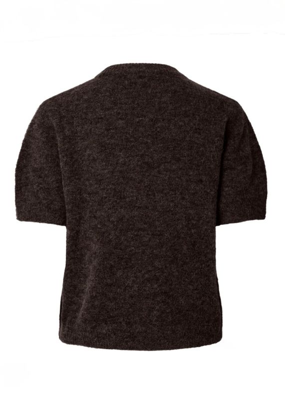 YAS Johi Wool Blend Pullover Coffee Bean