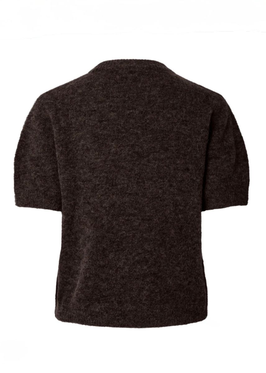 YAS Johi Wool Blend Pullover Coffee Bean