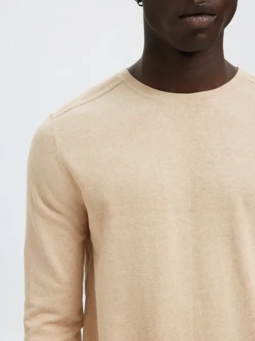 Hovedbilde Selected Berg Crew Neck Oatmeal Bomullsgenser